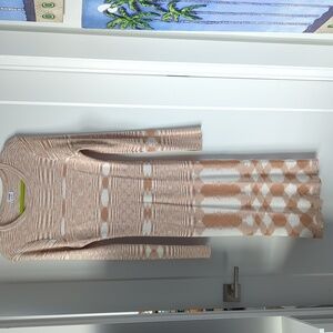 XL new Cotton:On Bodycon Dress tan & white